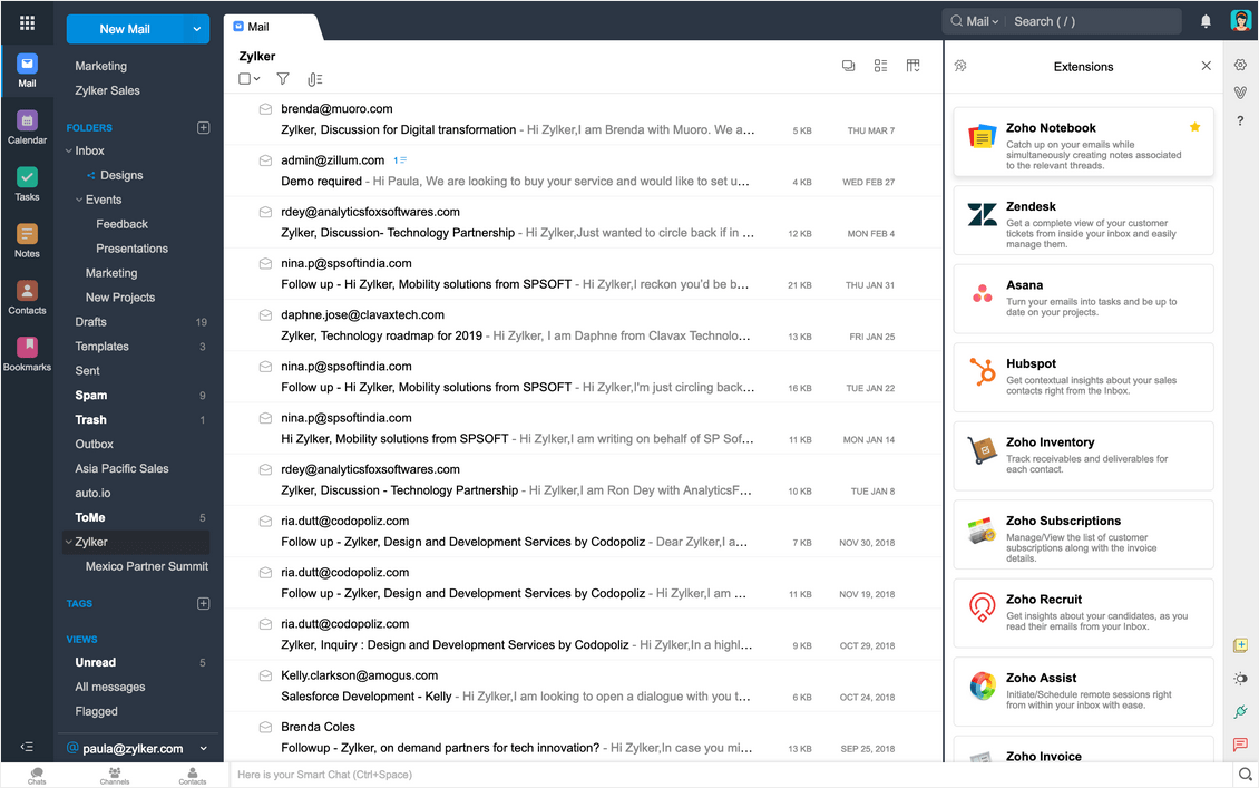 Zoho Mail Inbox